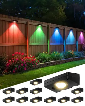 B0fmrmm9ql Fabstyl Solar Fence Lights Outdoor 12-pack Rgb 3 Modes Waterproof