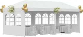 Fdw 195030049249 10x20 Outdoor Gazebo Wedding Party Tent Canopy With 4 10ft 20ft White