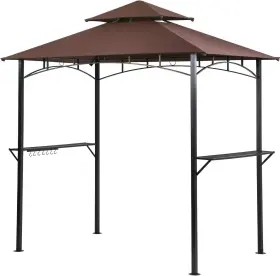 8ftx Fdw 5bbq Grill Gazebo 5ft Barbecue Canopy Bbq Tent With Air Vent Brown