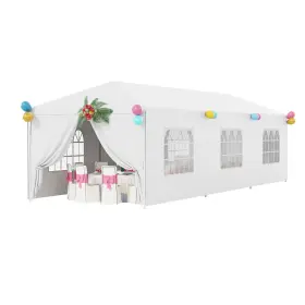 Fdw 848837005986 Party Tent 10x30 Outdoor Gazebo Canopy With 8 Removable 10ftx30ft White