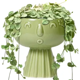 B0f4qz267t Fivepot 7 Inch Ceramic Face Head Planter Pot For Indoor And Outdoor Plants