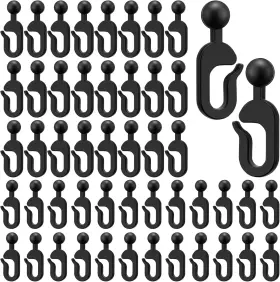 Hyl6789 Flahold 50pcs Plastic Hooks For Gazebo Curtains And Mosquito Netting Black