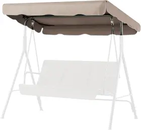Flexzion 810043286299 Porch Swing Canopy Replacement Patio Cover Beige/cream 66 Inch X 45