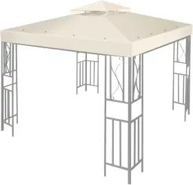 Flexzion Fba Top Crv 8f Dtp Ivy 8ftx8ft Gazebo Canopy Replacement Cover Ivory - Dual Tier