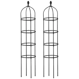 Fresh Fab Finds 729149887609 2 Packs Garden Obelisk Trellis 5.9ft Vine Support - Black