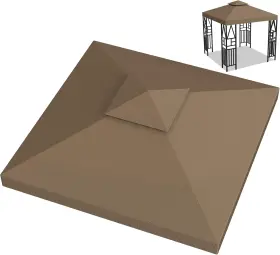 Cf-s311245-brown Ganggend 10x10ft Canopy Replacement Top Double Tiered Pop Up Gazebo Covers Brown