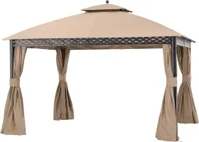 Lcm1537b-rs Garden Winds Replacement Canopy Top Cover For Oakmont Gazebo - Riplock Beige