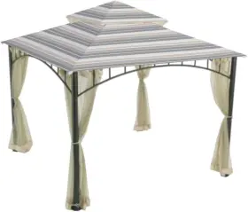 Lcm432ststo Garden Winds Replacement Canopy Top Cover For The Madaga Gazebo Stripe Stone
