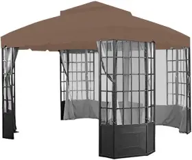 Lcm438nrev-rs Garden Winds Replacement Canopy Top Cover For Sears Bay Window Gazebo Nutmeg