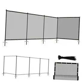 Gdfemf16e0524lgy Gardendecors Depot Inc Privacy Fence Set With Poles And Rails Ground Spikes 5fthx24ftl Light Gray