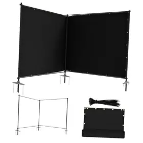 Gdfemf22e0612bk Gardendecors Depot Inc Privacy Fence Set With Poles And Rails Ground Spikes Kit 6fthx12ftl Black