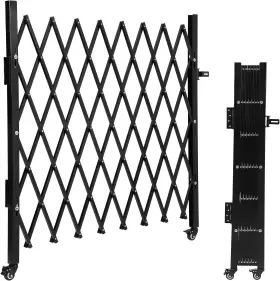 Garvee 198290627028 Single Folding Security Door 50 Inch H X 43 W Black