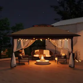 9qvo03 Garvee 12x12ft Pop Up Gazebo With Mosquito Netting Outdoor 12ft Khaki