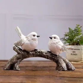 B0fhqq8v1w Gjfasgf Resin Love Birds On Branch - 9.8 Inch Couple Bird Statue Romantic Home Decor Gi