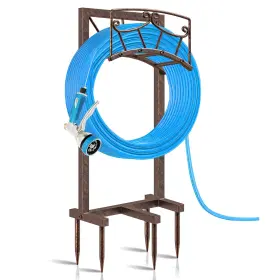 B0d1mvtp5k Gouisalin Heavy Duty Metal Garden Hose Holder Stand - Stores 150ft