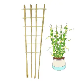 Guangye Gyeu00002 Natural Bamboo Trellis 4feet 3pack Fan-shaped Plant Support For Outd