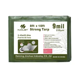 4354510437 Hanjet 8 X 10 Tarp 9 Mil Thick Heavy Duty Pe Tarpaulin Outdoor Camping Tent Cover Fo