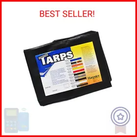 Blk12x20 Harpster Tarps 20 Ft. X Heavy Duty 6 Oz. Black Poly Tarp 11-12 Mil Thick