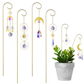 B0fgj3x7tk Hdcrystalgifts 6pcs Small Trellis For Potted Plants Indoor With Crystal Suncatcher