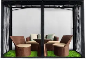 Wz001 Homezillions Mosquito Netting Outdoor Screen House Tent Wall With Carbon Black