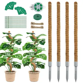 Homvvi Hausdeb145 Moss Pole 28 Inch 4 Pack Monstera Plant Support Bendable Coco Coir - P