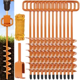 Jestalyx 219624140869 15in Screw In Tent Stakes For 2026 - Ground Anchors With Stake