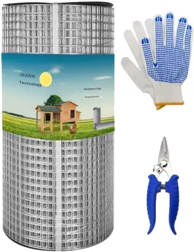Jhanw Hc1/4 Hardware Cloth 10 Inch X 25ft 1/4 In Galvanized Wire Mesh Roll 23 X25ft
