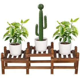 B0cjszs8z8 Jotboom 3 Tier Wood Plant Stand Indoor Low Bench Multiple Plants Window Patio