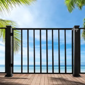 83656 Jtzfd Deck Fence Gate Kit 38 Inch Height X 48 Width Entry Way Metal In Black