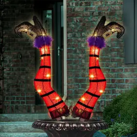 B0d3byybxy Juegoal Halloween Lighted Wicked Red Witch Legs With Stakes 22 Inch Light Up Set Of