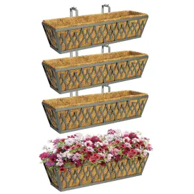 B0dfh3jgs3 Karlliu 4-pack 24 Inch Window Box Planters With Adjustable Railing Brackets And Coco Line