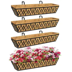 B0dfh4rm65 Karlliu 4 Pack 30 Inch Window Box Planters Railing Planter With Adjustable Brackets