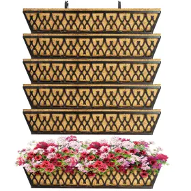 B0dxdsjyf9 Karlliu 6-pack 30 Inch Bronze Window Box Planters With Adjustable Brackets And Coco Liners