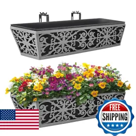 B0f74tc7qp Karlliu 2 Pack 24 Inch Window Boxes Planter For Outdoor Plants Deck Railing Planters Box