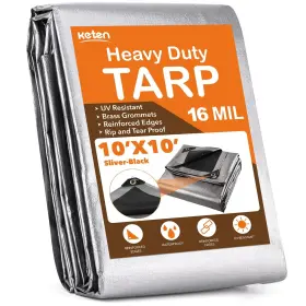 Kt-101 Keten Tarps Heavy Duty Waterproof 10x20 Feet Extra Thick 16 Mil Tear And Fade