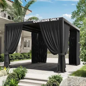 144l Kimunuk 763527035909 Gazebo Universal Replacement Privacy 120w X Pack Of 4 Black