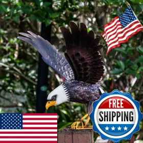 Kircust B0f32l35gh Metal Bald Eagle Large Outdoor Statues Garden Decor Sculptures O