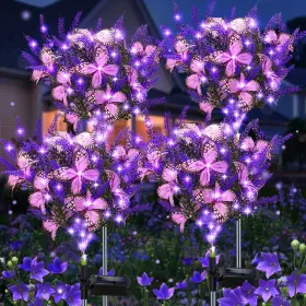 Kohlrabi B0d9q7nhnn Solar Garden Lights Outdoor 4 Pack Purple Lavender Butterfly Garde
