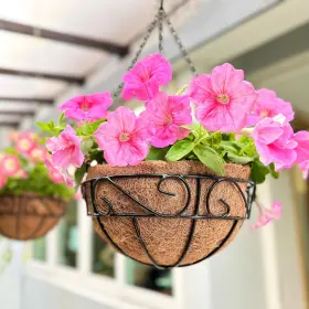 B0cbnyrlyf L Green Lalagreen 6-pack 10 Inch Hanging Planters With Coco Liners For Outdoor Plants