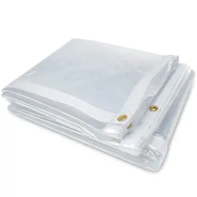 Tarp011 Likeem 6 X 8ft Outdoor Clear Tarp Curtain Waterproof Wind-proof 24 Mil Transparent V