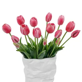 Linsie B0d8fsp3kd 15 Pcs Deep Pink Artificial Tulips Real Touch Latex Flowers Soft