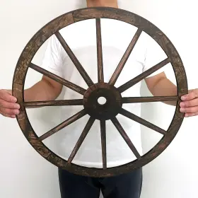 B0fn4s62j5 Linsuo Wood Wagon Wheel 20 Inch Decor Western Bar Garage Coffee Shop Studio