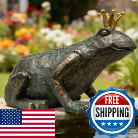 Lune Cle B0frrslpbz Crouching Frog Prince Garden Statue Yard Decorations Outdoor Decor We
