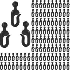 Z28335 Lyreh 100pcs Curtain Track Hooks Plastic For Gazebo Curtains Black