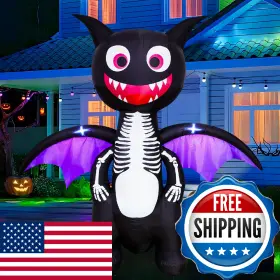 Mgparty B0fdgm2crv 6.8 Ft Halloween Inflatables Dragon With Led Lights Outdoor Decorations Blow Up