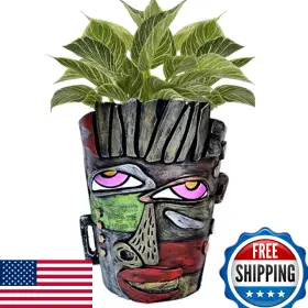 B0d7v6wmbx Midogaigai Abstract Face Planter Pot Head For Indoor Plants - Unique Design