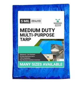Ms-tp-3040 Moose Supply 30ft X 40ft Waterproof Tarp Medium Duty Reversible Blue/silver Multipurpose I