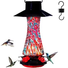 B0cw5wq8jt Muse Garden Solar Hummingbird Feeder - 23oz Rgb Light Leakproof Outdoor Decor