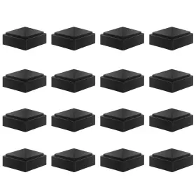 Natikon 060902670430 2x2 Fence Post Black Plastic Caps For Metal Vinyl Or Wood Pack Of 16