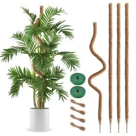 Natsuky Pole-4 4 Pack Moss Pole 63 Inch Monstera Plant Support Poles Bendable For Climb